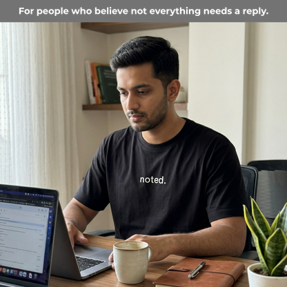 Noted. Tee – Minimal Corporate Humour T-Shirt
